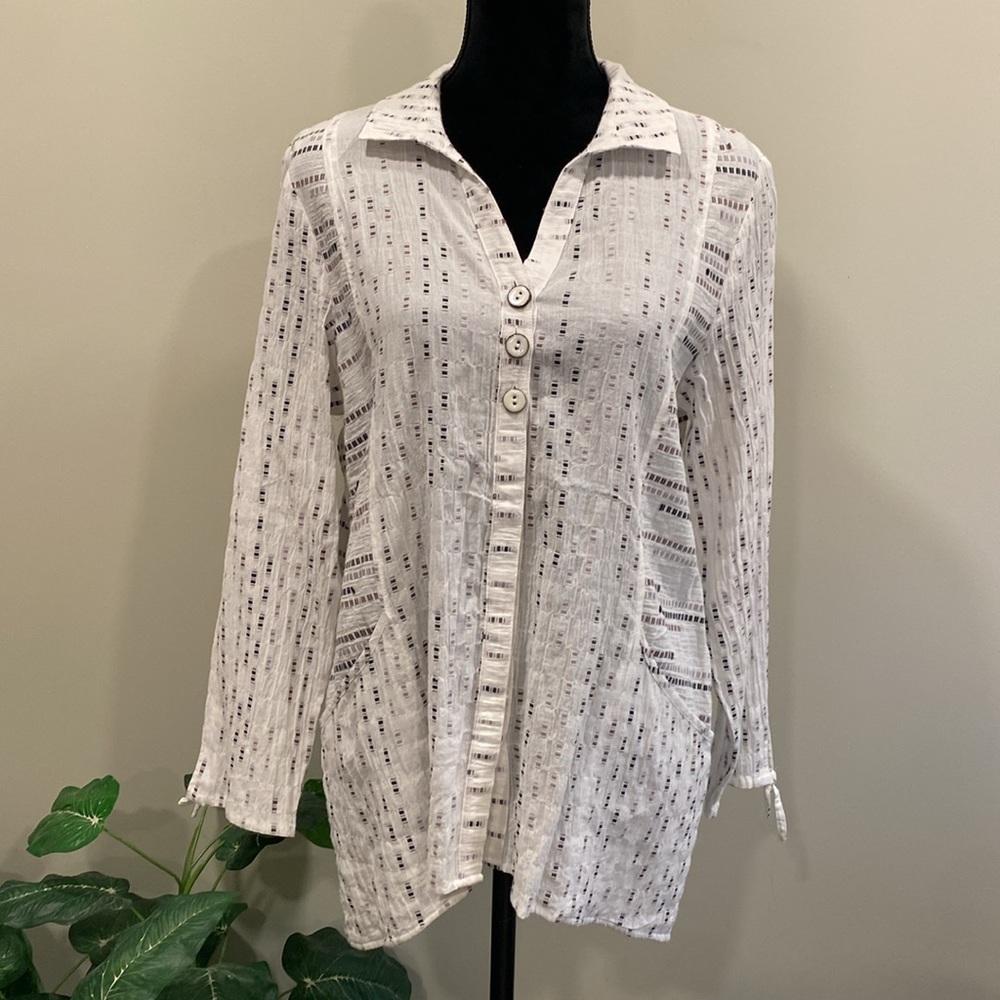 Habitat Button Front Tunic With Collar & Front Po… - image 1